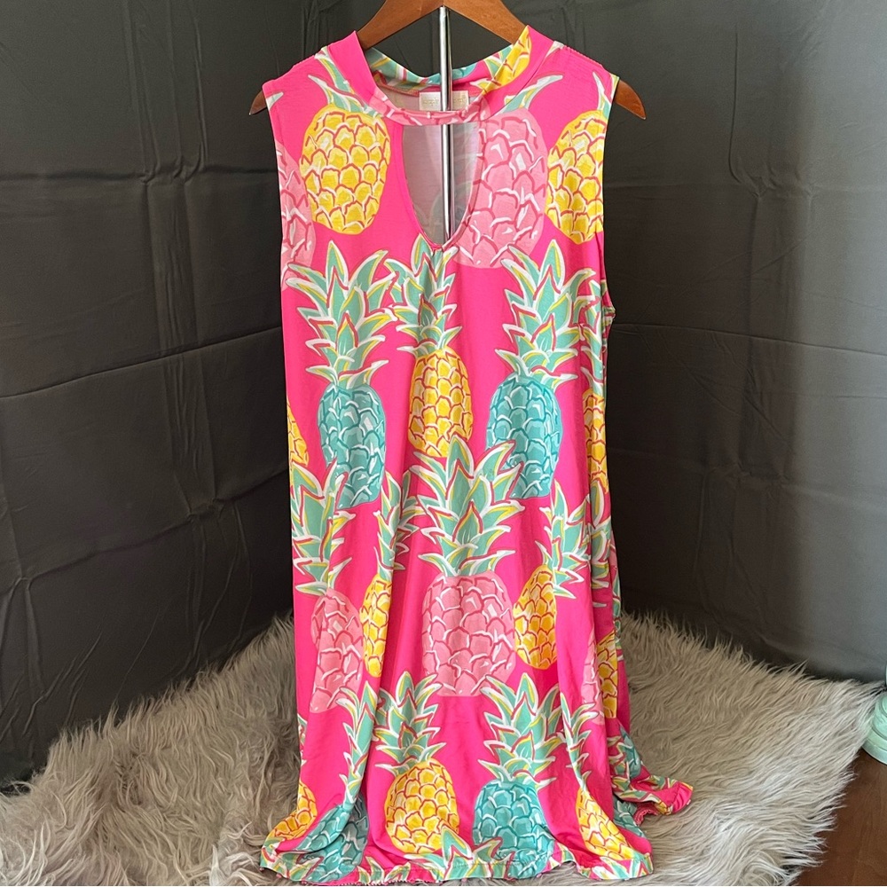 Simply southern sleeveless pineapple dress large